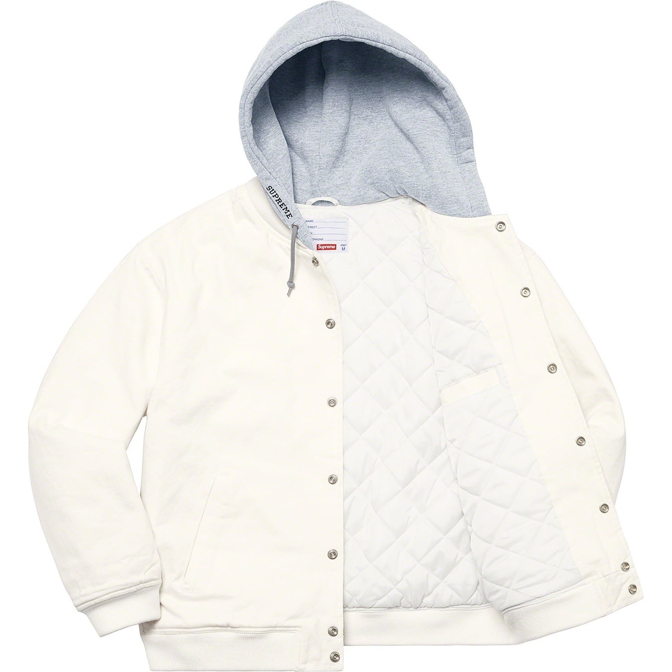 Hooded Twill Varsity Jacket view 7